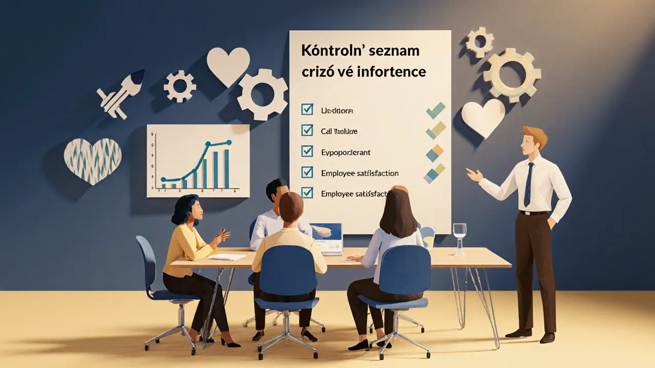 Manažer s kontrolním seznamem hodnotí úspěšnost krizového programu.