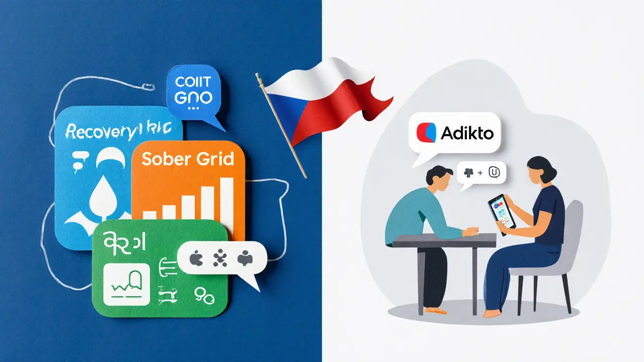 Porovnání mezinárodních a českých aplikací s terapeutem a klientem.