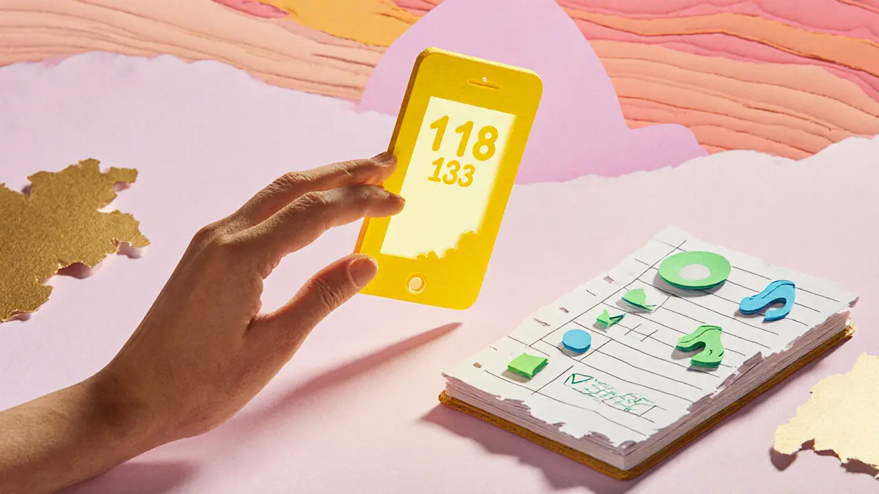 Ikony praktických tipů – deník, podpora, malé cíle – v teplém stylu papírových výstřižků.