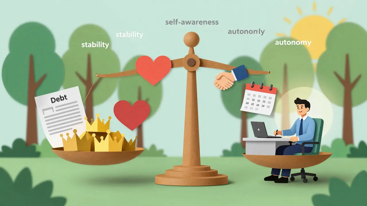 Váha mezi finančními náklady a osobními výhodami práce jako psychoterapeuta.