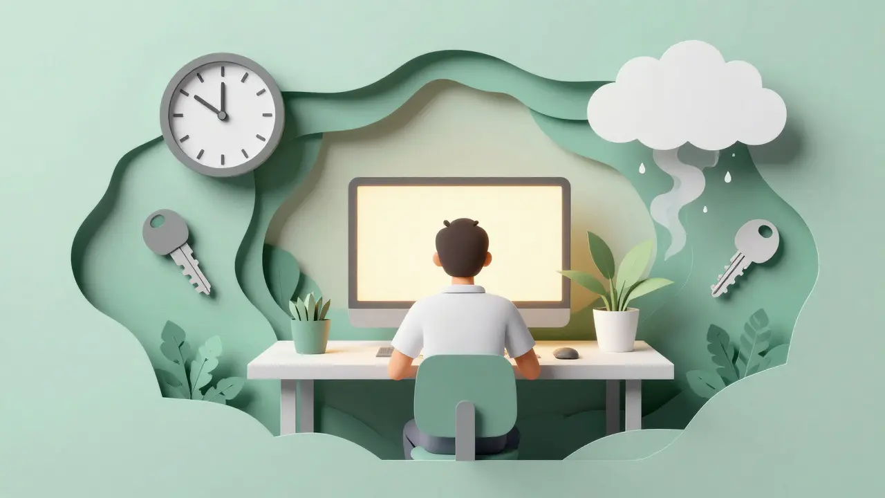 Konceptuální papírová ilustrace zobrazující odstranění bariér díky online terapii.